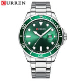 CURREN Fashion Business Mens Wristwatches Green Clock Male Quartz Stainless Steel Watches Reloj Hombre