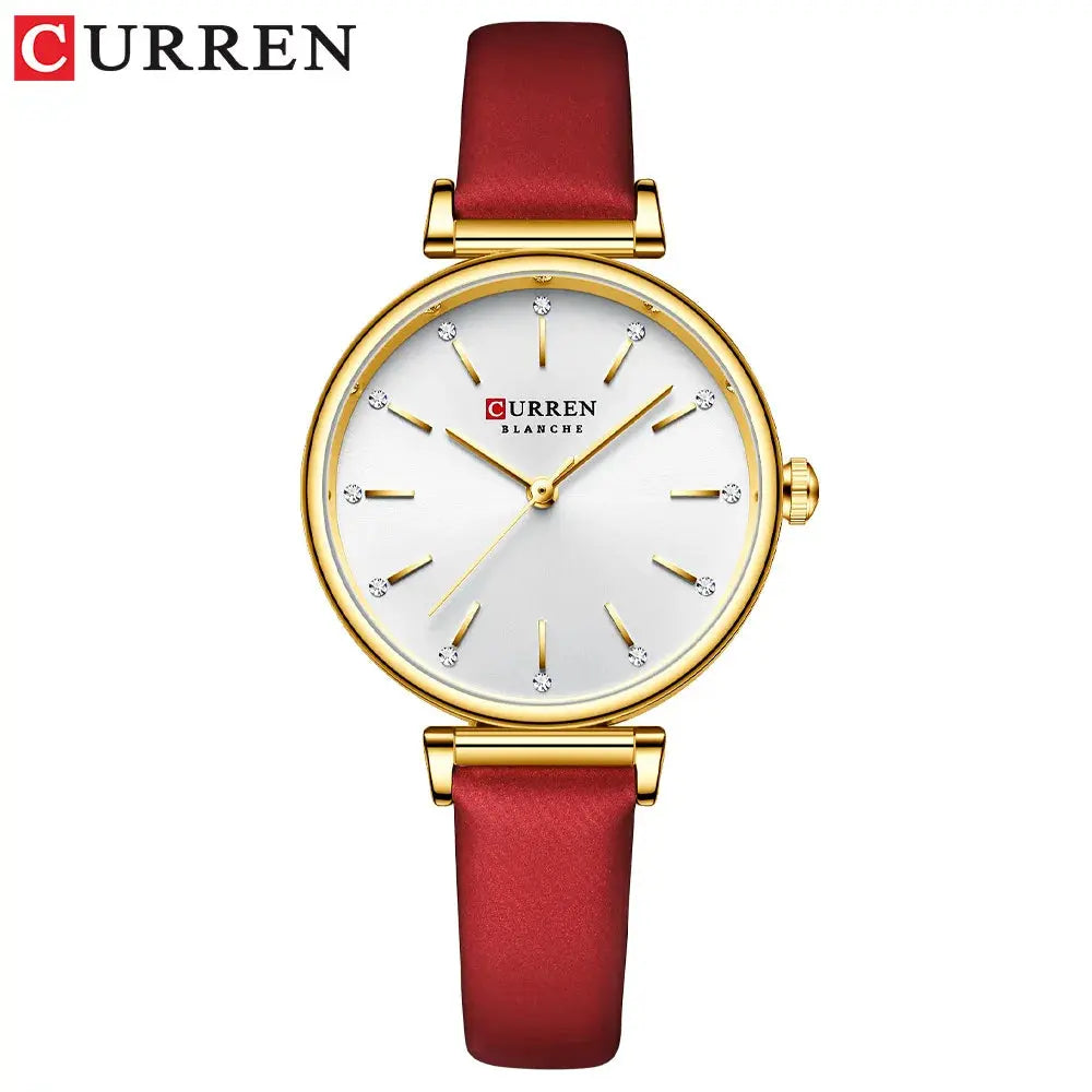 CURREN Fashion Classic Quartz Women Watch Leather Retro Waterproof Clock Ladies Rose Gold Bracelet Wristwatch Relogio Feminino Gola Watches