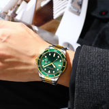 CURREN Fashion Business Mens Wristwatches Green Clock Male Quartz Stainless Steel Watches Reloj Hombre