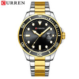 CURREN Fashion Business Mens Wristwatches Green Clock Male Quartz Stainless Steel Watches Reloj Hombre