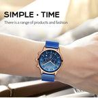 LIGE Top Brand Luxury New Fashion Simple Watch for Men Blue Dial Watch Mesh Belt Sport Waterproof Watches Moon Phase Wrist Watch Gola Watches