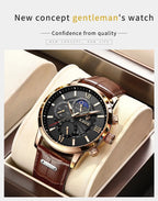 2025 New Mens Watches LIGE Top Brand Luxury Leather Casual Quartz Watch Men's Sport Waterproof Clock Watch Relogio Masculino+Box Gola Watches