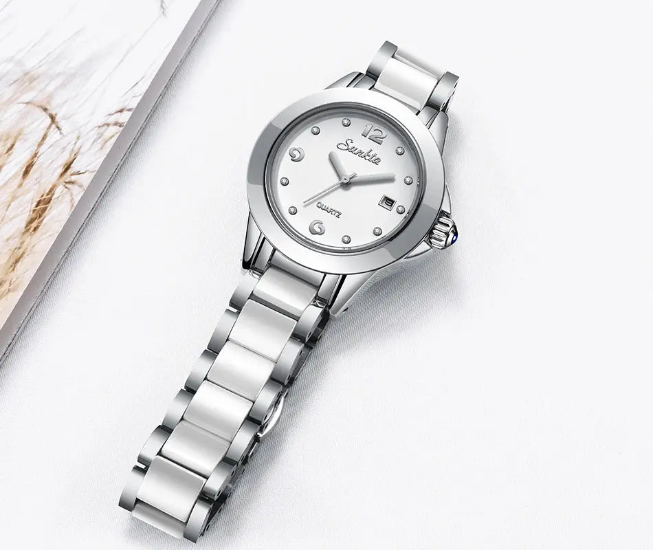 LIGE Brand Sunkta Women Watch 2020 Fashion Ladies Ceramic Wrist Watch Women Dress Watches Stainless Steel Waterproof Date Clock Gola Watches