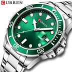 CURREN Fashion Business Mens Wristwatches Green Clock Male Quartz Stainless Steel Watches Reloj Hombre Gola Watches