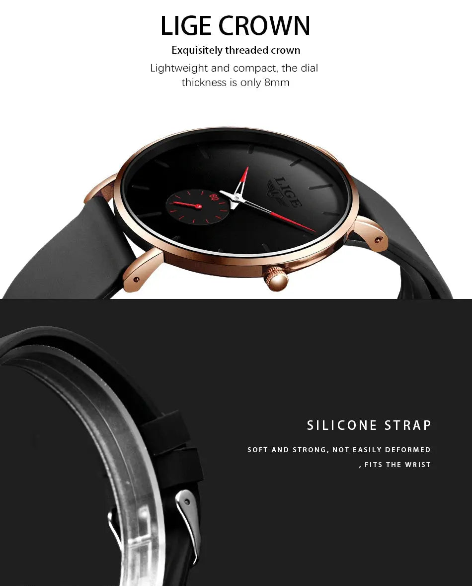 LIGE 2025 New Fashion Sports Mens Watches Top Brand Luxury Waterproof Simple Ultra-Thin Watch Men Quartz Clock Relogio Masculino Gola Watches