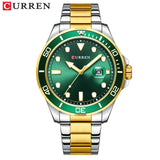 CURREN Fashion Business Mens Wristwatches Green Clock Male Quartz Stainless Steel Watches Reloj Hombre