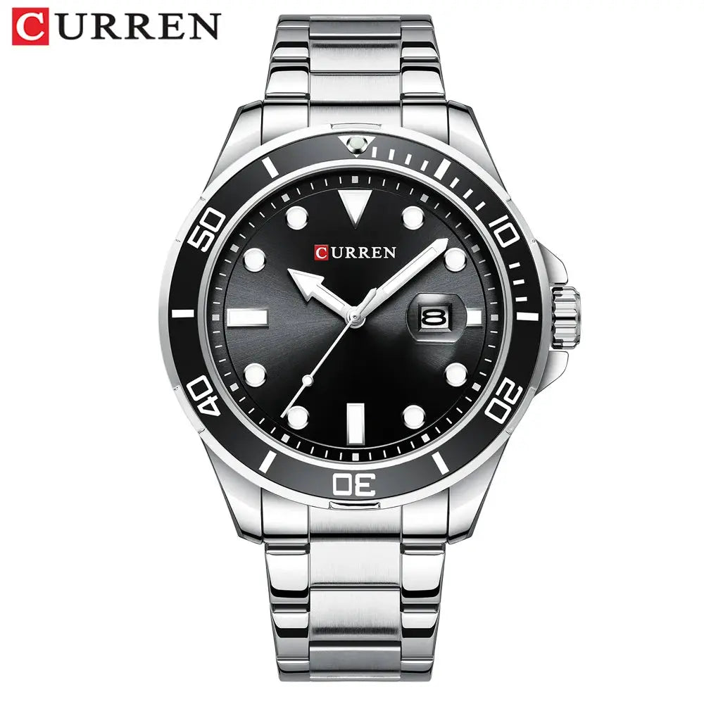 CURREN Fashion Business Mens Wristwatches Green Clock Male Quartz Stainless Steel Watches Reloj Hombre Gola Watches