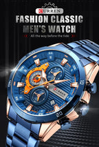 CURREN Men Watch Top Brand Luxury Sports Quartz Mens Watches Full Steel Waterproof Chronograph Wristwatch Men Relogio Masculino Gola Watches