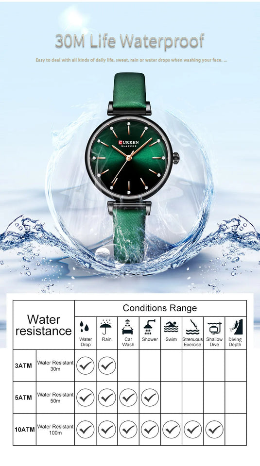 CURREN Fashion Classic Quartz Women Watch Leather Retro Waterproof Clock Ladies Rose Gold Bracelet Wristwatch Relogio Feminino