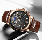 2025 New Mens Watches LIGE Top Brand Luxury Leather Casual Quartz Watch Men's Sport Waterproof Clock Watch Relogio Masculino+Box Gola Watches