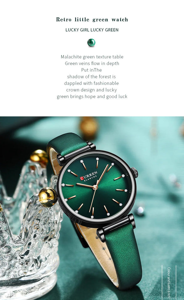CURREN Fashion Classic Quartz Women Watch Leather Retro Waterproof Clock Ladies Rose Gold Bracelet Wristwatch Relogio Feminino