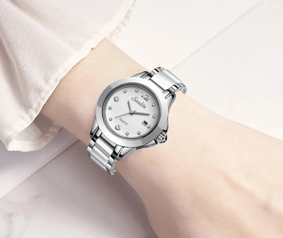 LIGE Brand Sunkta Women Watch 2020 Fashion Ladies Ceramic Wrist Watch Women Dress Watches Stainless Steel Waterproof Date Clock