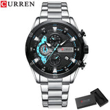 CURREN Men Watch Top Brand Luxury Sports Quartz Mens Watches Full Steel Waterproof Chronograph Wristwatch Men Relogio Masculino
