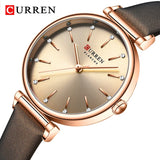 CURREN Fashion Classic Quartz Women Watch Leather Retro Waterproof Clock Ladies Rose Gold Bracelet Wristwatch Relogio Feminino