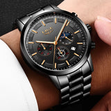 LIGE 2025 Fashion Mens Watches Top Brand Luxury Business Watch For Men Stainless Steel Waterproof Quartz Clock Relogio Masculino