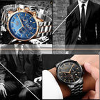LIGE 2025 Fashion Mens Watches Top Brand Luxury Business Watch For Men Stainless Steel Waterproof Quartz Clock Relogio Masculino Gola Watches