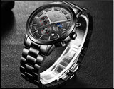 LIGE 2025 Fashion Mens Watches Top Brand Luxury Business Watch For Men Stainless Steel Waterproof Quartz Clock Relogio Masculino