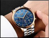 LIGE 2025 Fashion Mens Watches Top Brand Luxury Business Watch For Men Stainless Steel Waterproof Quartz Clock Relogio Masculino