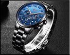 LIGE 2025 Fashion Mens Watches Top Brand Luxury Business Watch For Men Stainless Steel Waterproof Quartz Clock Relogio Masculino Gola Watches