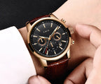 2025 New Mens Watches LIGE Top Brand Luxury Leather Casual Quartz Watch Men's Sport Waterproof Clock Watch Relogio Masculino+Box Gola Watches