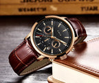 2025 New Mens Watches LIGE Top Brand Luxury Leather Casual Quartz Watch Men's Sport Waterproof Clock Watch Relogio Masculino+Box Gola Watches