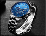 LIGE 2025 Fashion Mens Watches Top Brand Luxury Business Watch For Men Stainless Steel Waterproof Quartz Clock Relogio Masculino