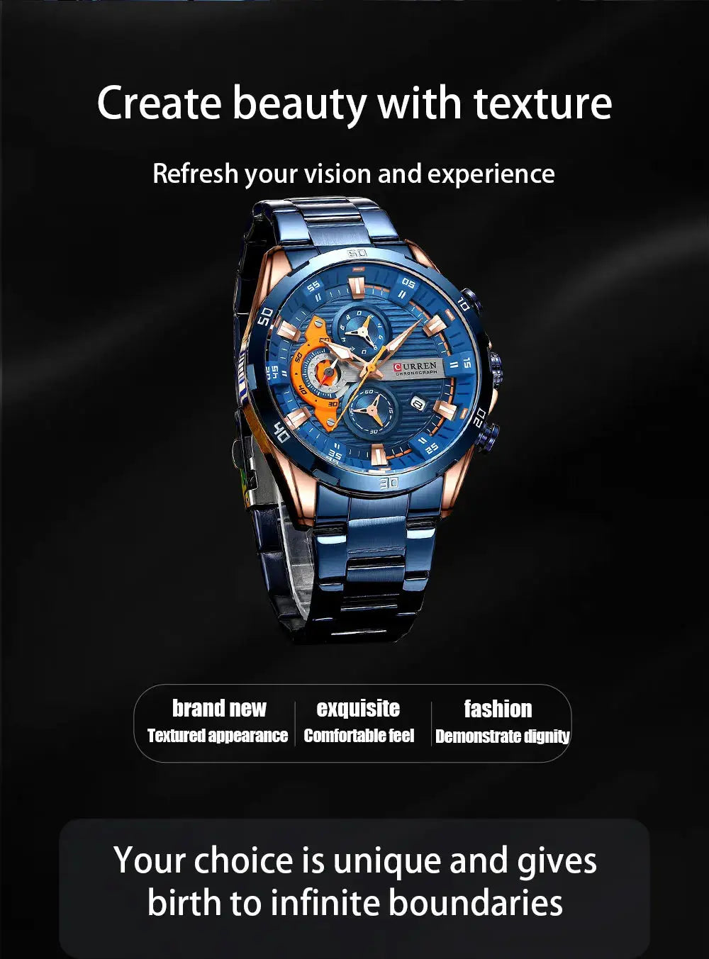 CURREN Men Watch Top Brand Luxury Sports Quartz Mens Watches Full Steel Waterproof Chronograph Wristwatch Men Relogio Masculino Gola Watches