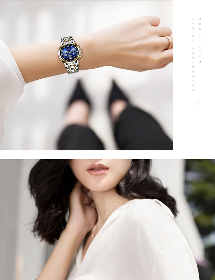 New Fashion Women Watches LIGE Top Brand Ladies Luxury Creative Steel Women Bracelet Watches Female Quartz Waterproof Watch Gift