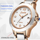 LIGE Brand Sunkta Women Watch 2020 Fashion Ladies Ceramic Wrist Watch Women Dress Watches Stainless Steel Waterproof Date Clock