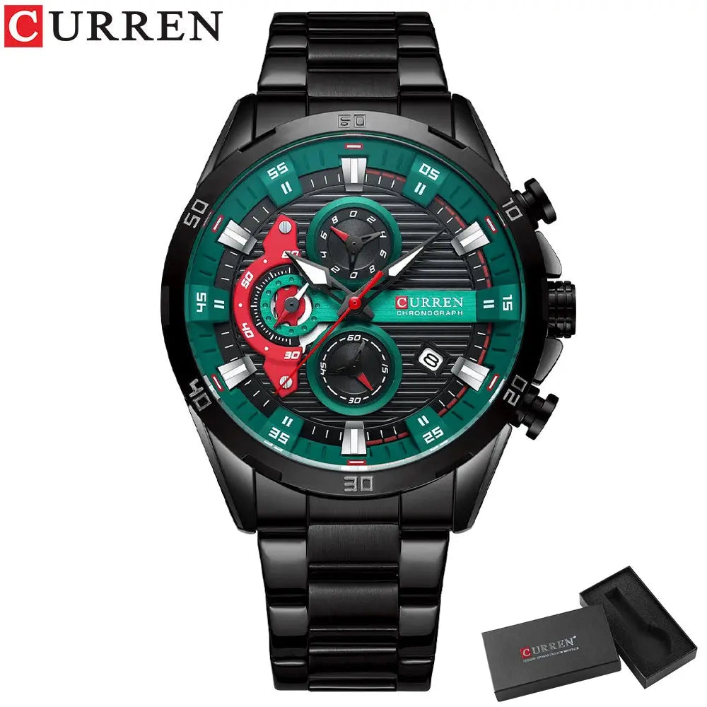 CURREN Men Watch Top Brand Luxury Sports Quartz Mens Watches Full Steel Waterproof Chronograph Wristwatch Men Relogio Masculino Gola Watches