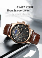 2025 New Mens Watches LIGE Top Brand Luxury Leather Casual Quartz Watch Men's Sport Waterproof Clock Watch Relogio Masculino+Box Gola Watches