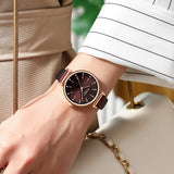 CURREN Fashion Classic Quartz Women Watch Leather Retro Waterproof Clock Ladies Rose Gold Bracelet Wristwatch Relogio Feminino