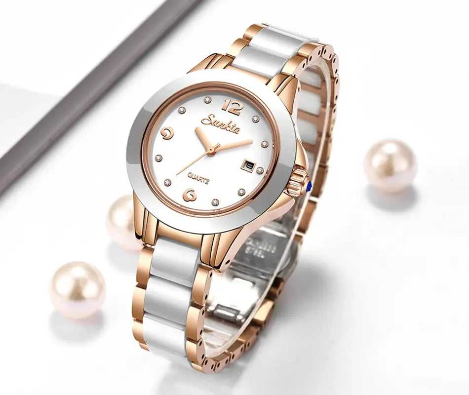 LIGE Brand Sunkta Women Watch 2020 Fashion Ladies Ceramic Wrist Watch Women Dress Watches Stainless Steel Waterproof Date Clock Gola Watches