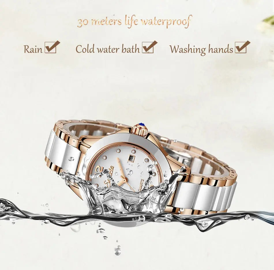 LIGE Brand Sunkta Women Watch 2020 Fashion Ladies Ceramic Wrist Watch Women Dress Watches Stainless Steel Waterproof Date Clock Gola Watches