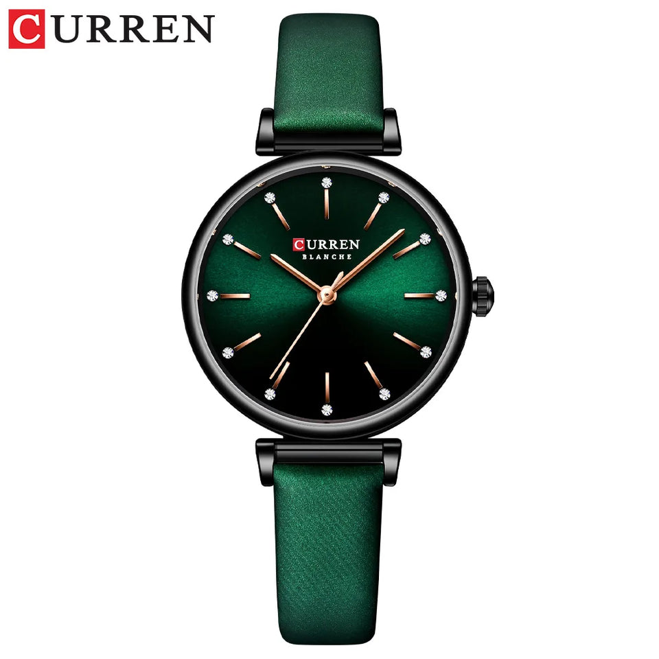 CURREN Fashion Classic Quartz Women Watch Leather Retro Waterproof Clock Ladies Rose Gold Bracelet Wristwatch Relogio Feminino