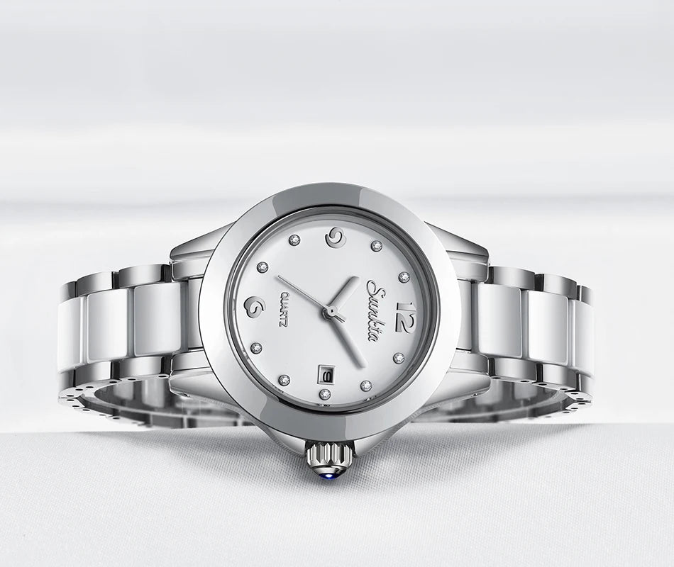 LIGE Brand Sunkta Women Watch 2020 Fashion Ladies Ceramic Wrist Watch Women Dress Watches Stainless Steel Waterproof Date Clock