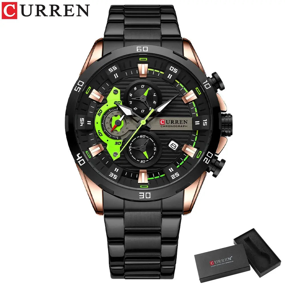 CURREN Men Watch Top Brand Luxury Sports Quartz Mens Watches Full Steel Waterproof Chronograph Wristwatch Men Relogio Masculino Gola Watches