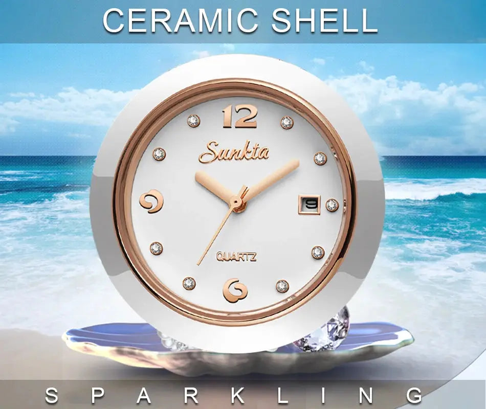 LIGE Brand Sunkta Women Watch 2020 Fashion Ladies Ceramic Wrist Watch Women Dress Watches Stainless Steel Waterproof Date Clock Gola Watches