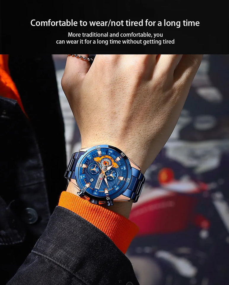 CURREN Men Watch Top Brand Luxury Sports Quartz Mens Watches Full Steel Waterproof Chronograph Wristwatch Men Relogio Masculino