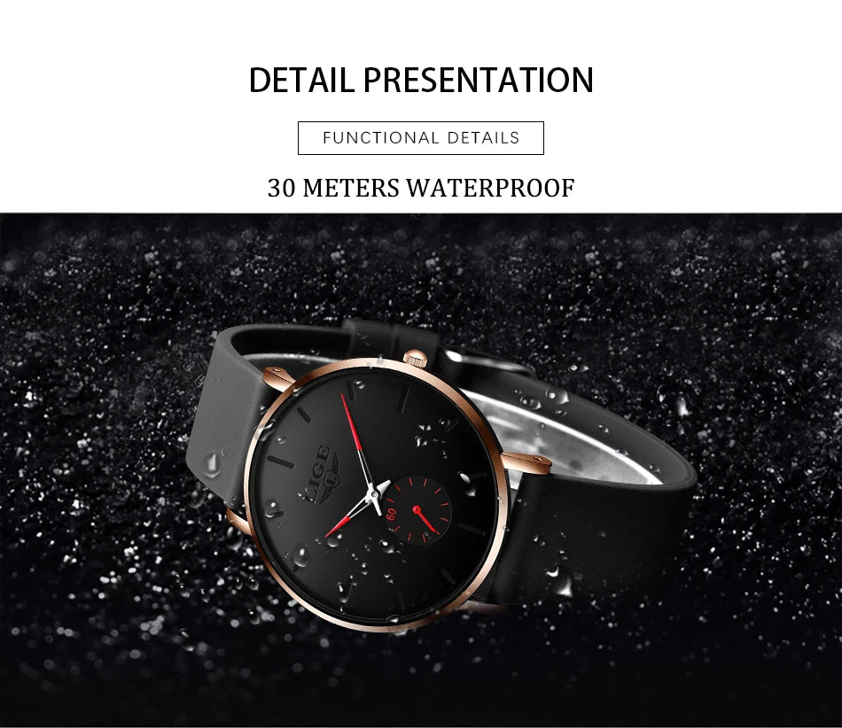 LIGE 2025 New Fashion Sports Mens Watches Top Brand Luxury Waterproof Simple Ultra-Thin Watch Men Quartz Clock Relogio Masculino