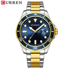 CURREN Fashion Business Mens Wristwatches Green Clock Male Quartz Stainless Steel Watches Reloj Hombre Gola Watches