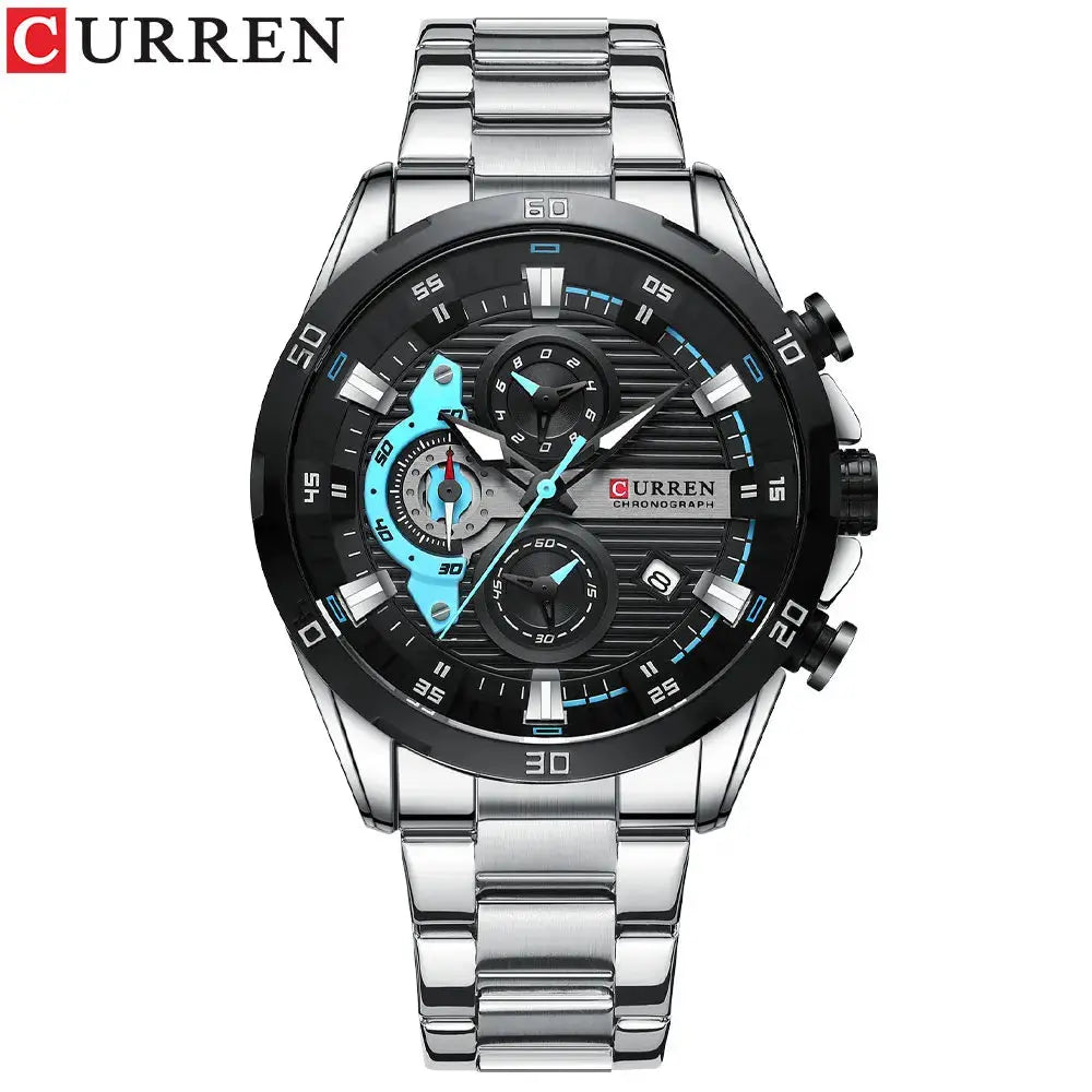 CURREN Men Watch Top Brand Luxury Sports Quartz Mens Watches Full Steel Waterproof Chronograph Wristwatch Men Relogio Masculino Gola Watches