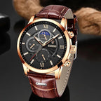 2025 New Mens Watches LIGE Top Brand Luxury Leather Casual Quartz Watch Men's Sport Waterproof Clock Watch Relogio Masculino+Box Gola Watches