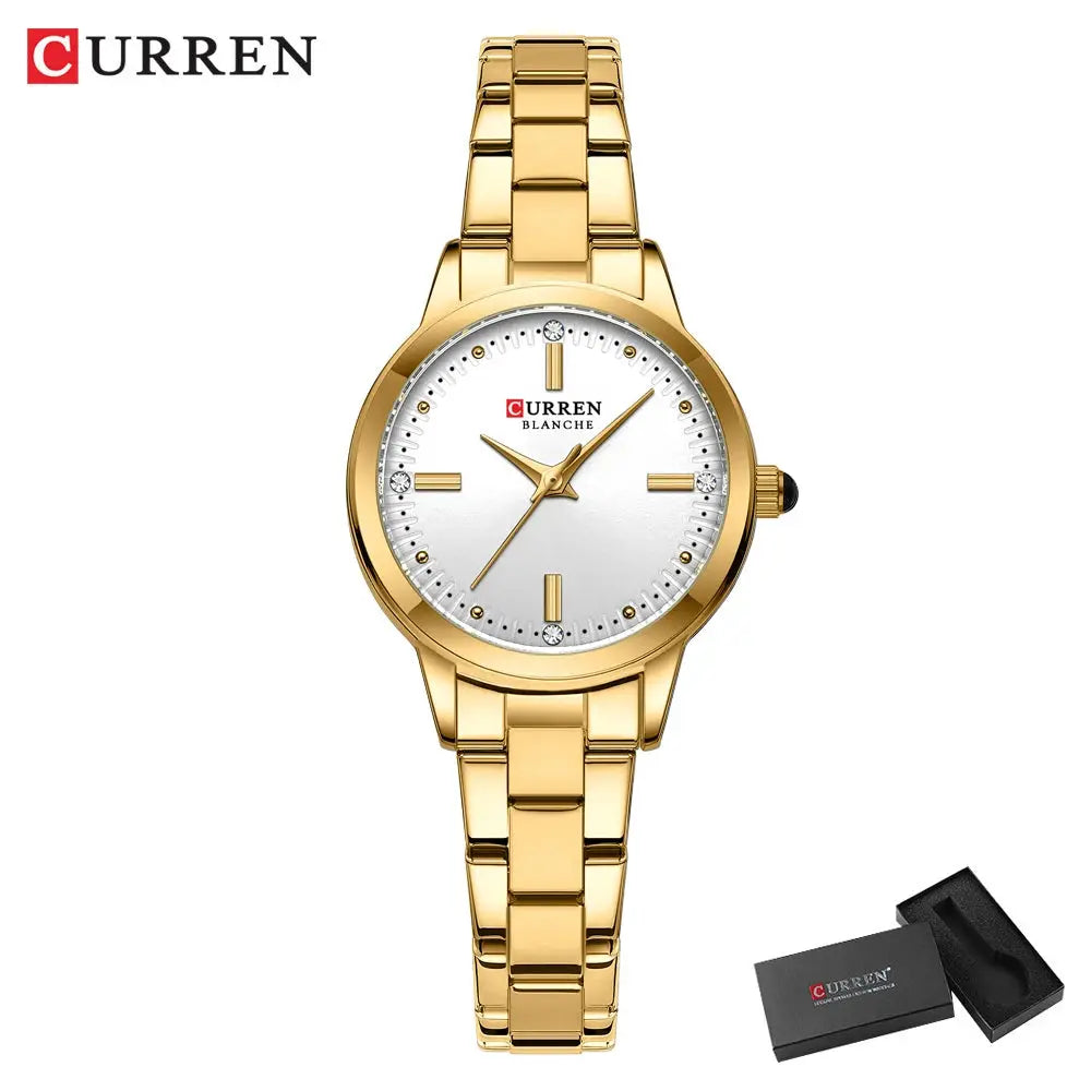 CURREN-Women's Simple Dial Wristwatch, Elegant and Charming Bracelet Quart Watches for Lady, Fashion Brand My Store