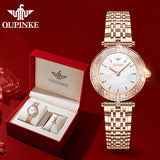OUPINKE 3191 Luxury Women Watch Original Top Brand Waterproof Sapphire Mirror Diamond Watch Swiss Movement Quartz Women Watch