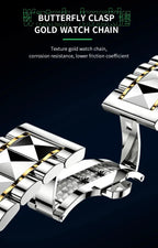 Men Watch Water Diamond Luxury Night Glow Double Calendar Quartz Movement 41mm Blue Gold Stainless Steel Fashion Business Watch Gola Watches