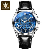OLEVS Original Luxury Brand Men's Watches High Quality Waterproof Quartz Watch for Men Fashion Leather Strap Man Wristwatch