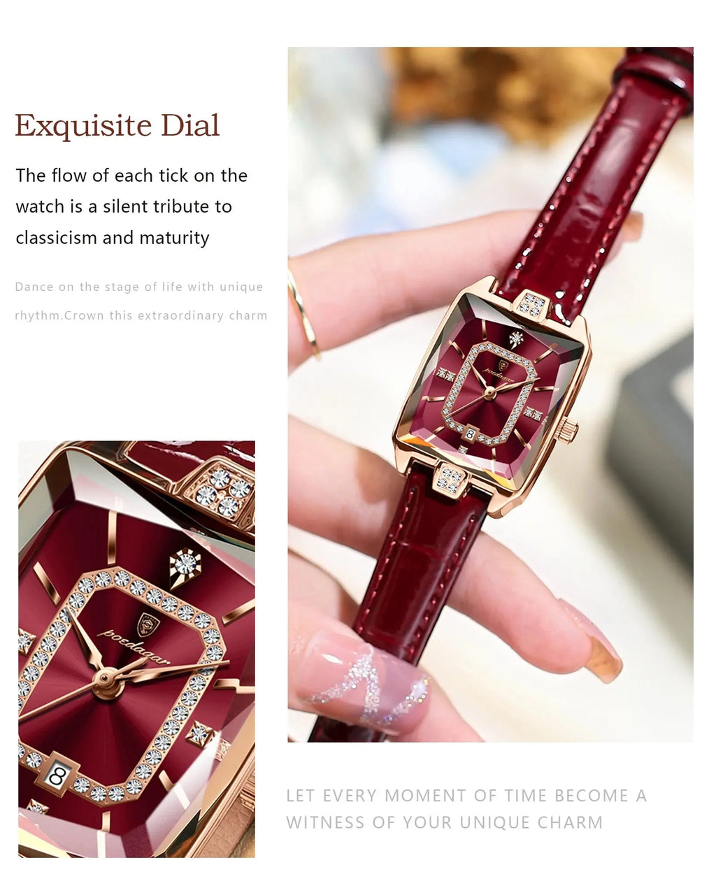 POEDAGAR Luxury High Quality Women Wristwatch Waterproof Date Rectangle Watch For Woman Leather Quartz Women's Watches Reloj+Box My Store