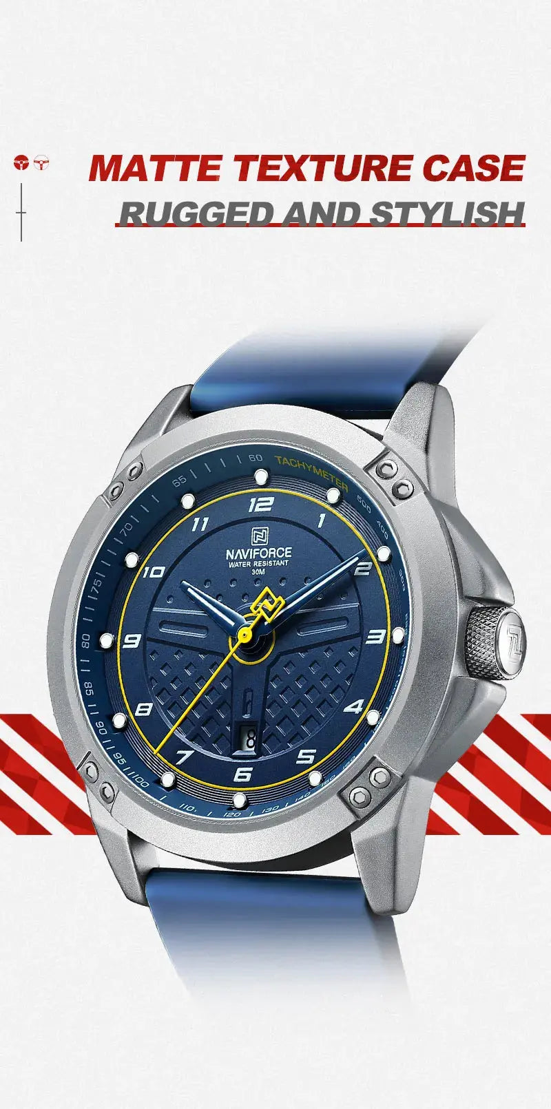 NAVIFORCE Casual Quartz Wristwatch Fashion Waterproof Men's Watches Sport Silicone Strap Male Luminous Clock Relogio Masculino My Store