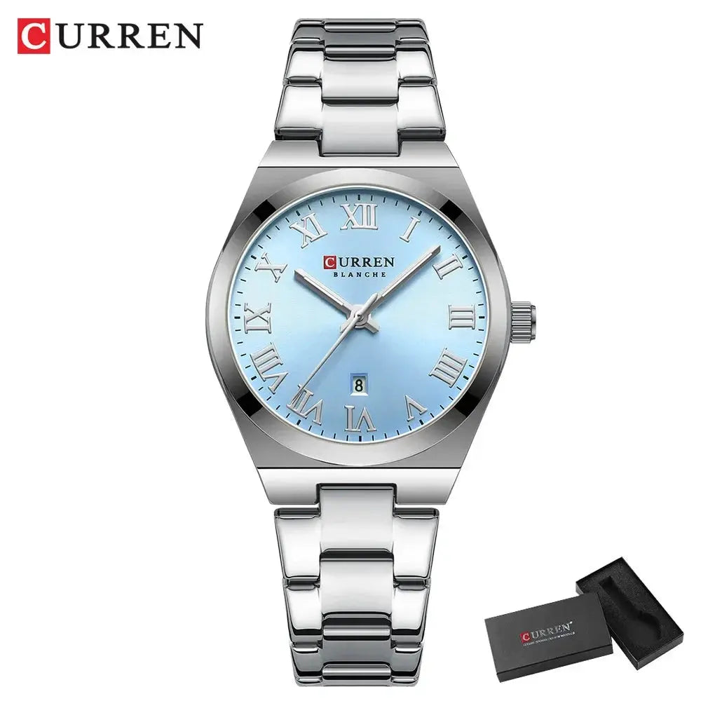 CURREN Watch Women,Watches for Women,Ladies Watches,Waterproof Fashion Dress Stainless Steel Bracelet Analog Watches Date My Store